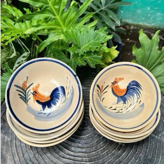 Tô Gốm Xưa Vẽ Gà Trống Size 14cm/16cm - Đựng Bún Chả - Làm Tô Cơm - Chè - Gốm Lái Thiêu Xưa Cho Người Hoài Niệm