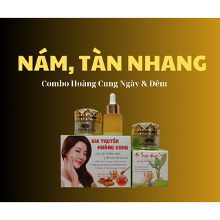 Combo ngày và đêm kem Hoàng Cung giúp cải thiện nám tàn nhang, dưỡng da, mờ sẹo, mụn thâm