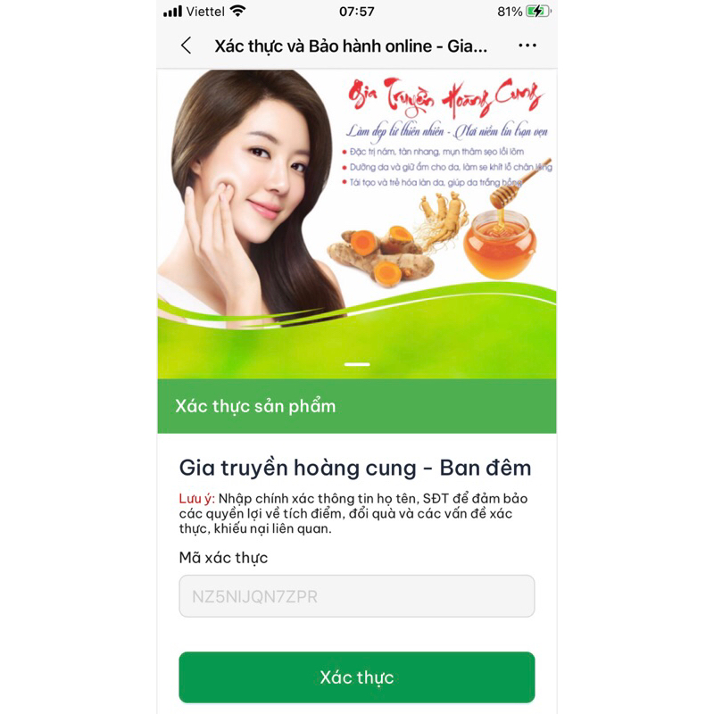 Gia truyền Hoàng Cung cải thiện nám tàn nhang, mụn thâm, trẻ hóa làn da trắng hồng tự nhiên