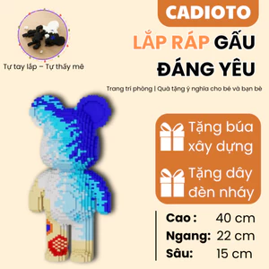 Gấu Lắp Ráp Mini Block 30–45cm – Đồ Chơi Gạch Nhựa Cho Bé Trai Gái, Mô Hình Decor Cực Xinh