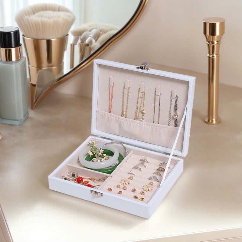 Hộp đựng trang sức vỏ da bọc nhung,sức chứa lớn màu sắc sang trọng