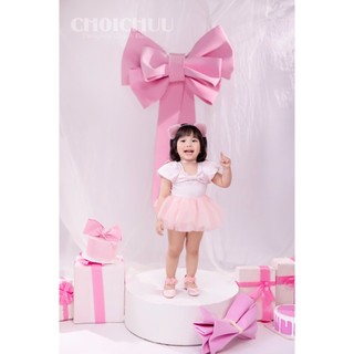 Suit Váy Hồng Bồng Bềnh Công Chúa ChoiChuu Cho Bé Gái Tặng Kèm Nơ Cổ, Bờm Bé Mặc Sinh Nhật, Thôi Nôi