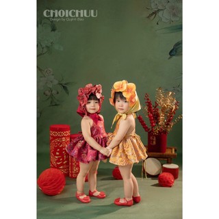 Khăn Hoa Lan Bắc Bling Trung thu Cho Bé Gái ChoiChuu, Vải Satin Cao Cấp Phối Hoa Lan 3D Form Chuẩn, Không Xẹp