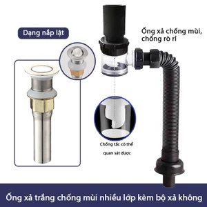 xiphong chậu rửa bát+ Ống Cắm Thẳng Màu Đen | Khử mùi ,Chống côn trùng,Dễ Lắp Đặt, Bền Đẹp, Chống Nghẹt