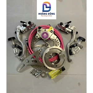 combo phanh đĩa sau heo CNC Cá Mập Folamdo gắn xe điện kèm tay phanh agl hàng chuẩn
