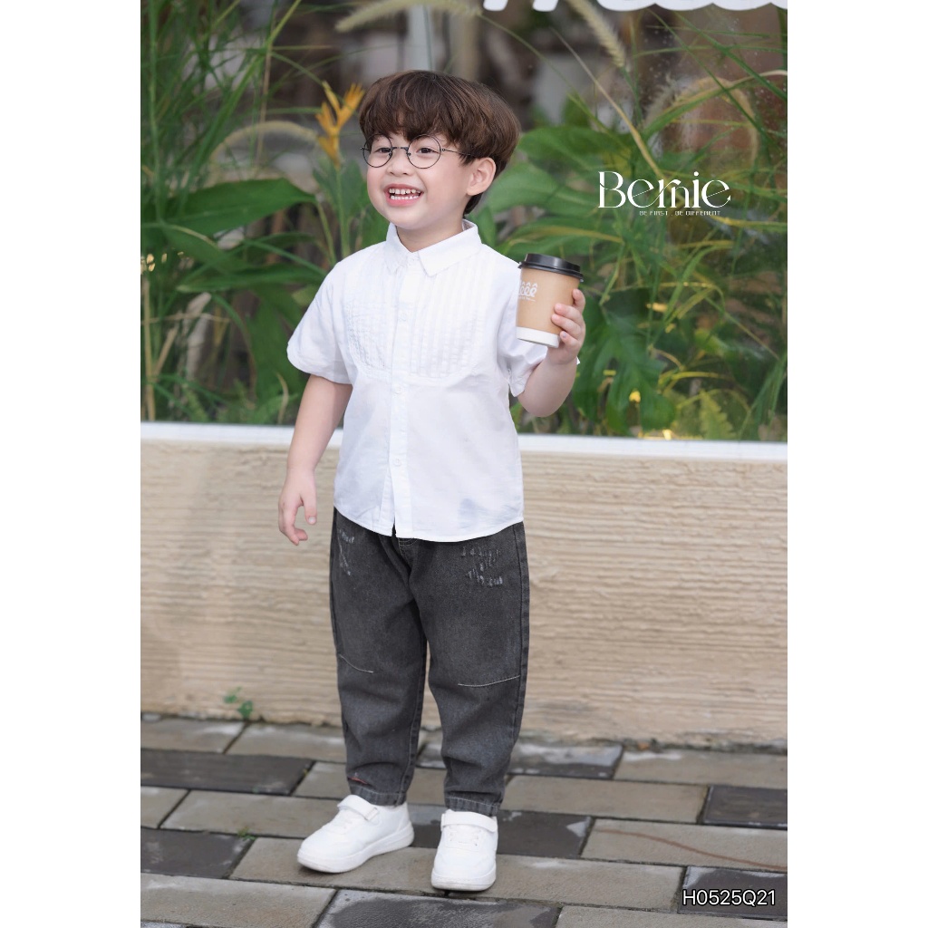 Quần bò mài chữ Z cá tính bé trai, quần jeans đi học đi chơi trơn màu cho bé H0525Q21