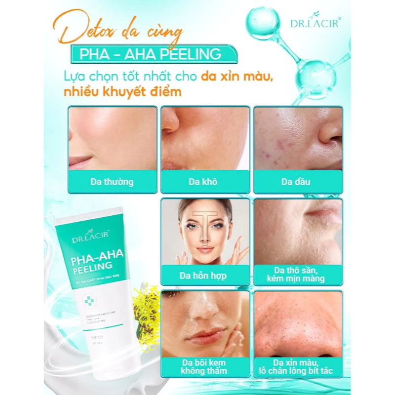 Tẩy Da Chết Dịu Nhẹ PHA-AHA Peeling DR.LACIR - Dịu Nhẹ, Làm Mịn, Dưỡng Ẩm (120g)