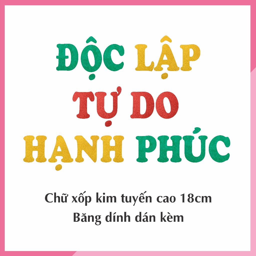 Phụ kiện trang trí ngày Giải phóng miền Nam 30/4 và Quốc Khánh Việt Nam 2/9 - Kem Shop K118