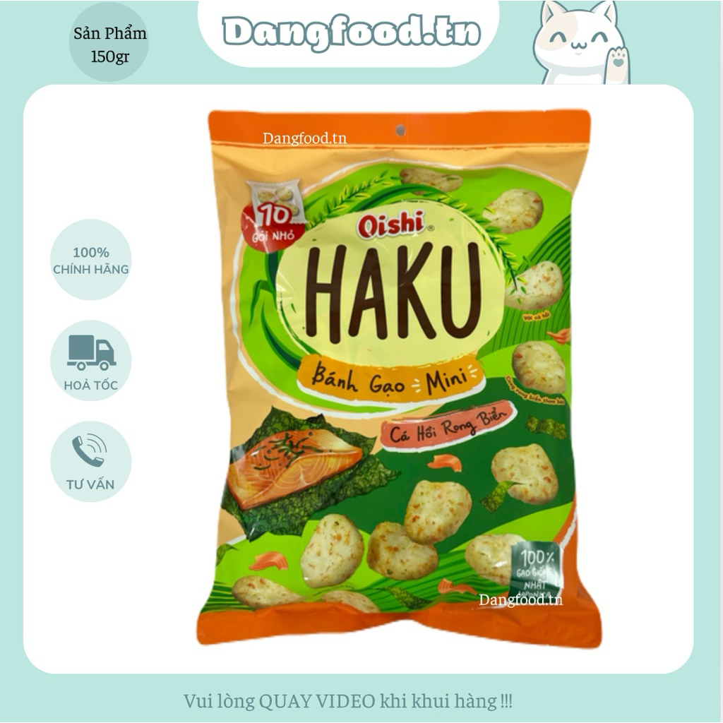 Bánh Gạo Mini Haku Vị Cá Hồi Rong Biển Oishi 150gr - 100% Gạo Nhật JAPONICA 🔥