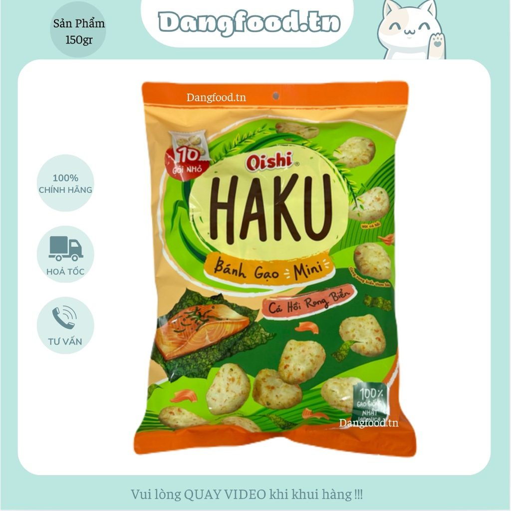 Bánh Gạo Mini Haku Vị Cá Hồi Rong Biển Oishi 150gr - 100% Gạo Nhật JAPONICA 🔥