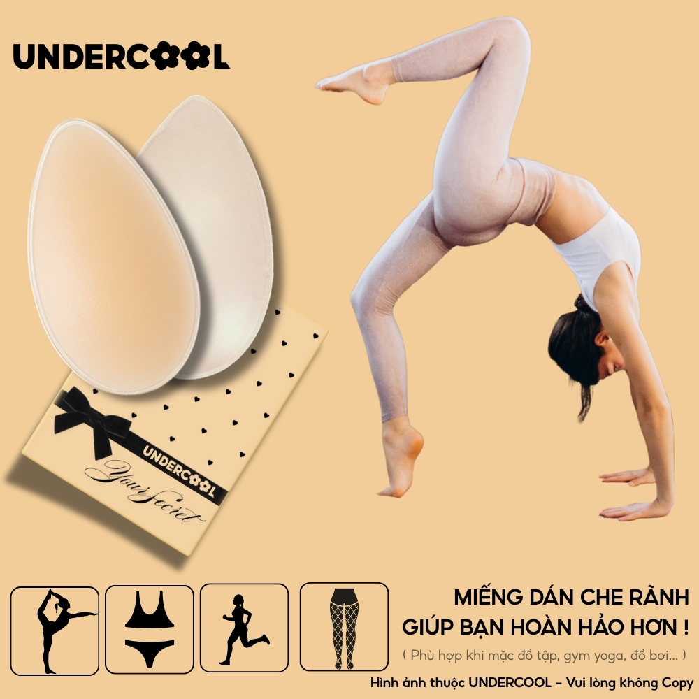 Đệm Silicone Vùng Bikini Che Rãnh Vùng Kín UNDERCOOL  Siêu Mỏng Chống Lộ Sử Dụng Được Nhiều Lần Cao Cấp MD01