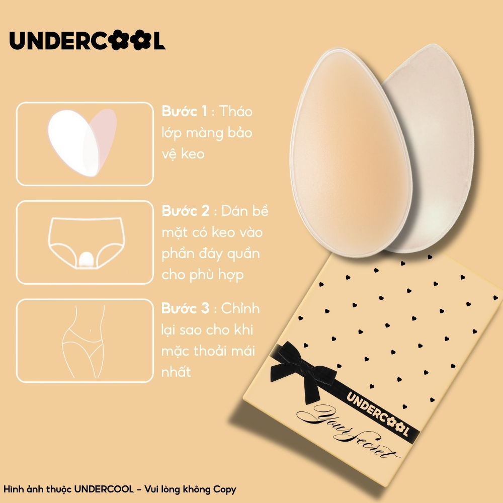 Đệm Silicone Vùng Bikini Che Rãnh Vùng Kín UNDERCOOL  Siêu Mỏng Chống Lộ Sử Dụng Được Nhiều Lần Cao Cấp MD01