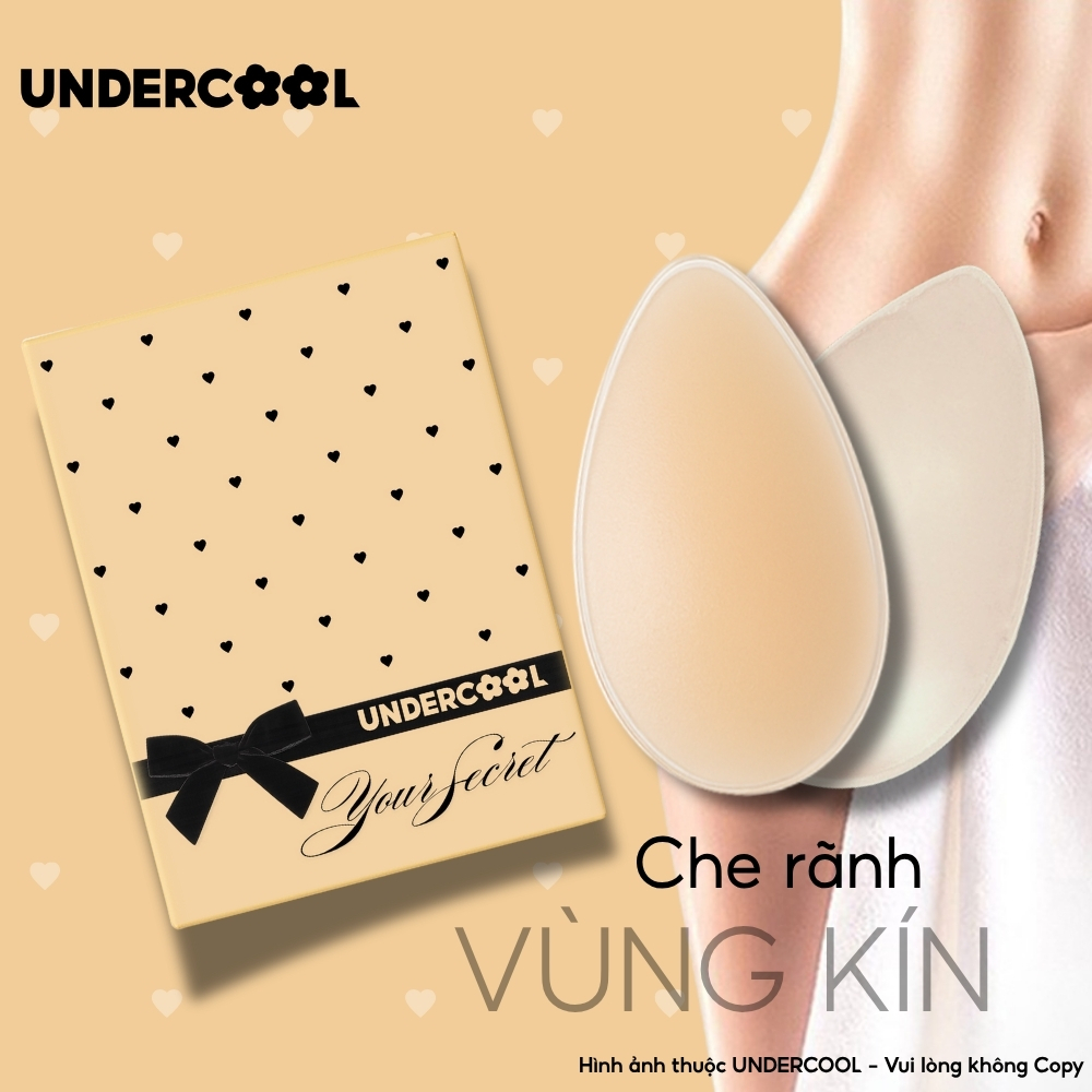 Đệm Silicone Vùng Bikini Che Rãnh Vùng Kín UNDERCOOL  Siêu Mỏng Chống Lộ Sử Dụng Được Nhiều Lần Cao Cấp MD01