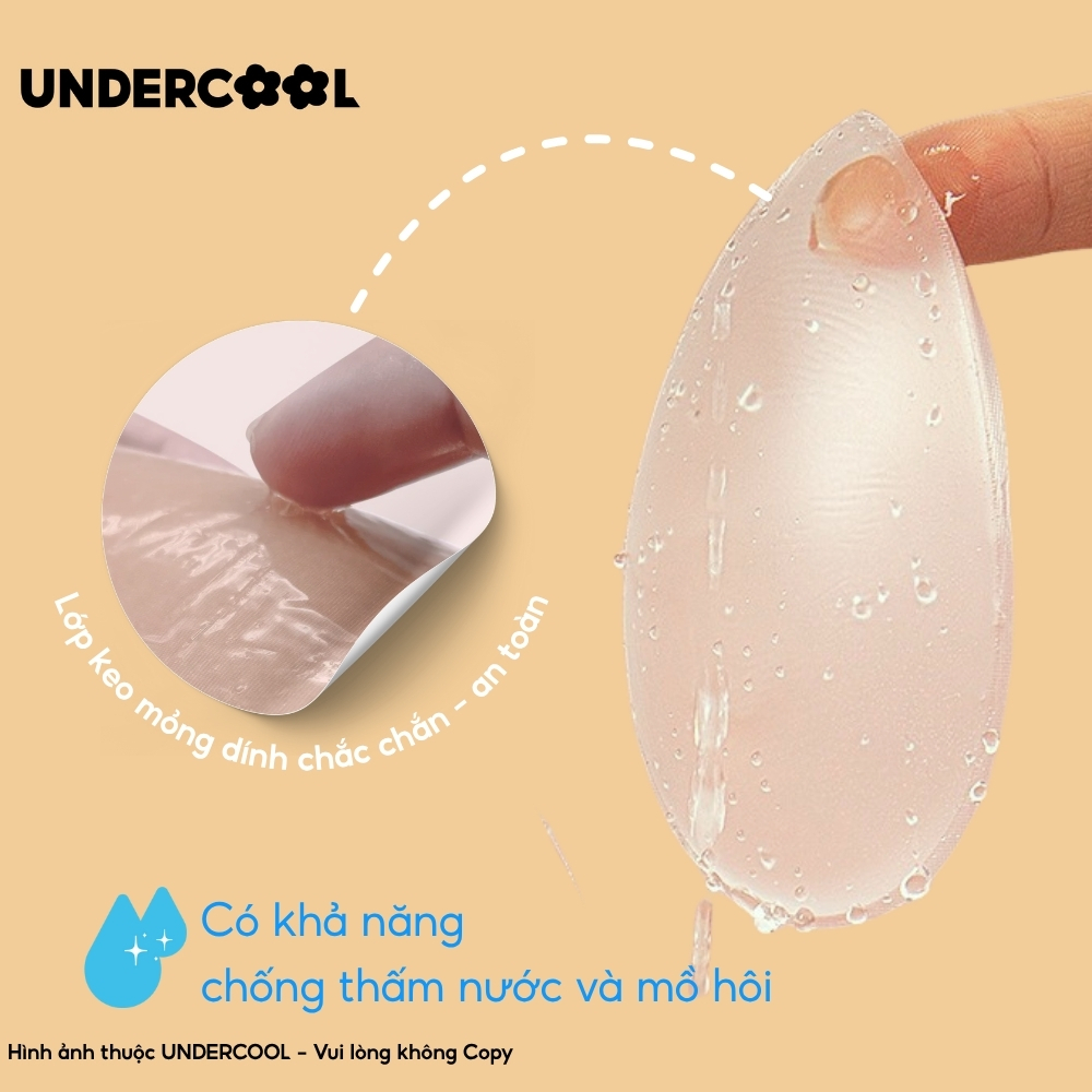 Đệm Silicone Vùng Bikini Che Rãnh Vùng Kín UNDERCOOL  Siêu Mỏng Chống Lộ Sử Dụng Được Nhiều Lần Cao Cấp MD01