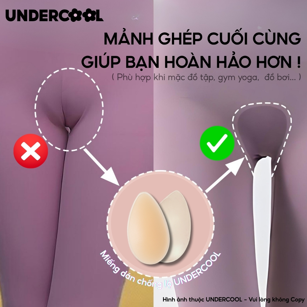 Đệm Silicone Vùng Bikini Che Rãnh Vùng Kín UNDERCOOL  Siêu Mỏng Chống Lộ Sử Dụng Được Nhiều Lần Cao Cấp MD01