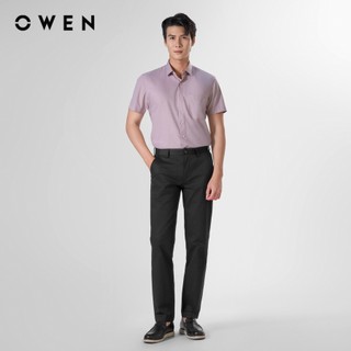 Owen - Áo sơ mi ngắn tay Body Fit AB250091NT màu Nâu chất liệu Milk