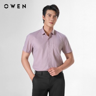 Owen - Áo sơ mi ngắn tay Body Fit AB250091NT màu Nâu chất liệu Milk