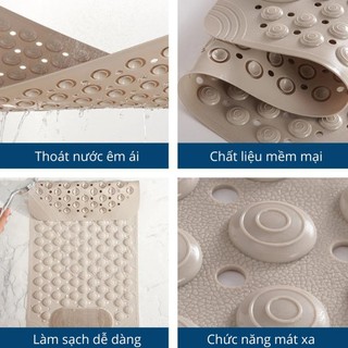 THẢM NHÀ TẮM CHỐNG TRƯỢT MASSAGE CHÀ CHÂN SILICONE | HÚT CHÂN KHÔNG, THOÁT NƯỚC NHANH, CHỐNG TRƠN