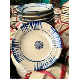 Dĩa Gốm Phết Xanh Cổ Xưa Size Đường Kính 15cm (Mộc Đầu Gà Cổ) - Gốm Xưa Lái Thiêu Cho Người Hoài Niệm - Gốm Nam Bộ