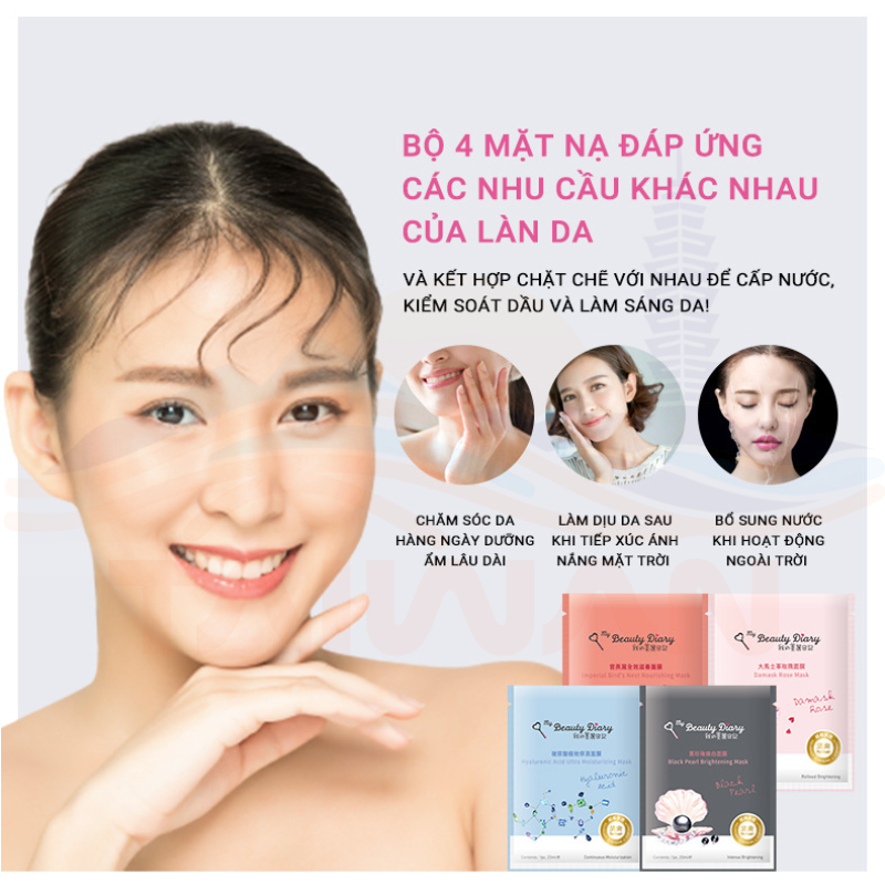 [Bản Đài] Hộp 8 miếng mặt nạ My Beauty Diary chăm sóc da, phục hồi, dưỡng ẩm và sáng da 23ml/miếng