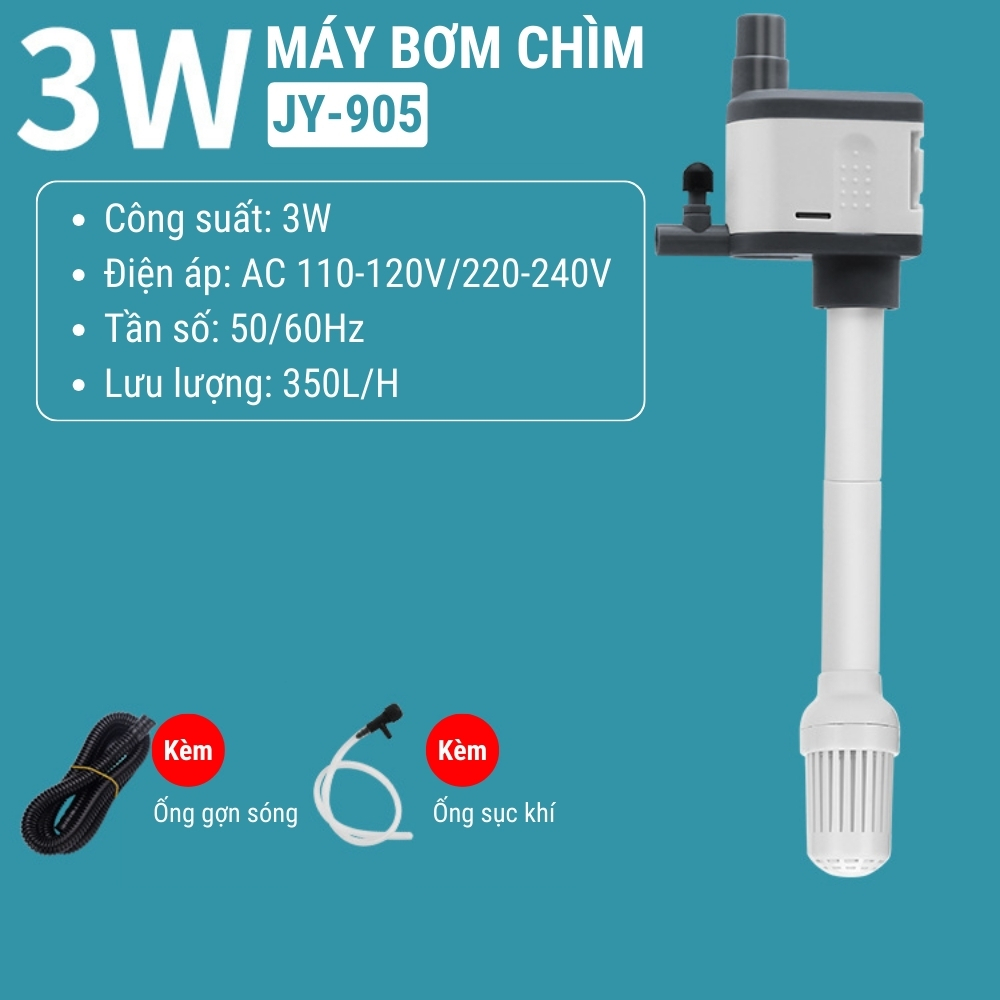 Máy Bơm Chìm Jingye 3IN1 JY-905/JY-910/JY-915/JY-920/JY-925 Nhỏ Gọn, Êm Ái, Siêu Mạnh Mẽ Cho Hồ Cá