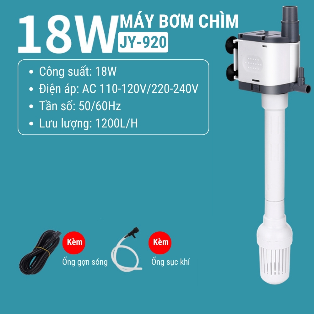 Máy Bơm Chìm Jingye 3IN1 JY-905/JY-910/JY-915/JY-920/JY-925 Nhỏ Gọn, Êm Ái, Siêu Mạnh Mẽ Cho Hồ Cá