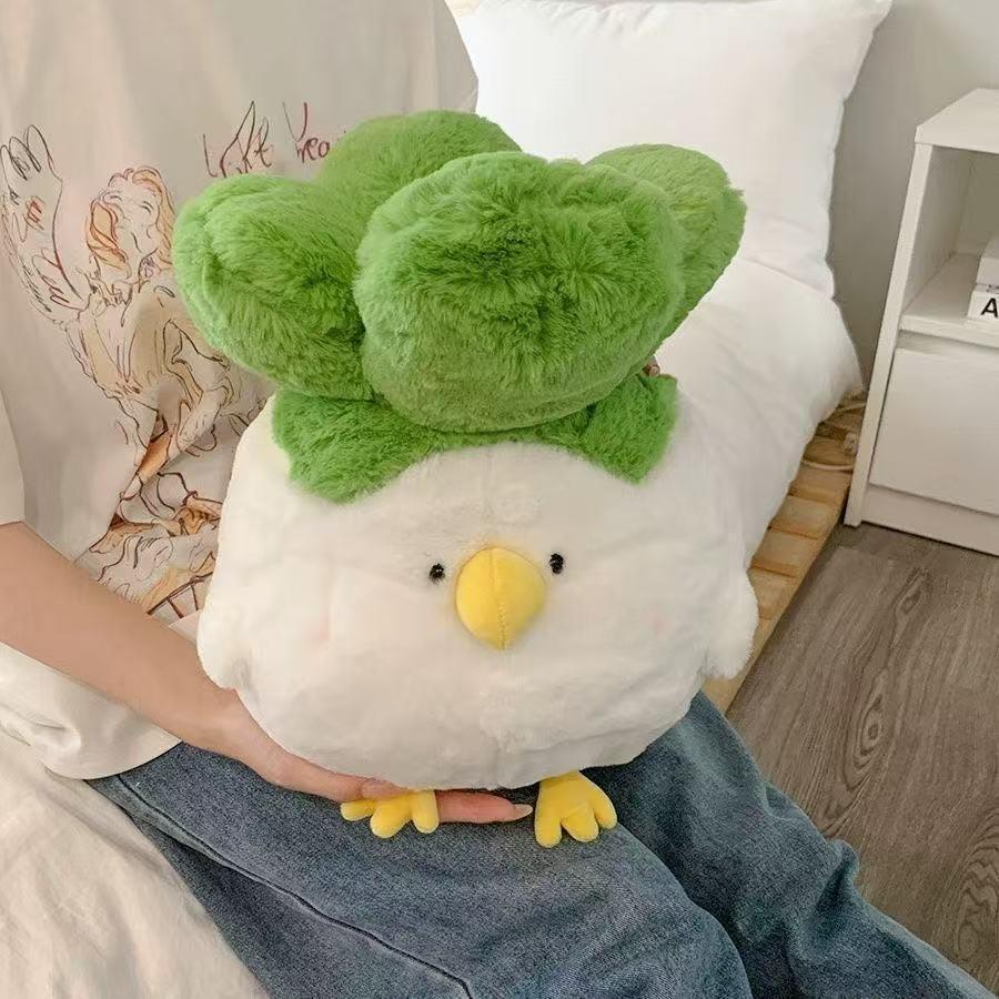 Gấu bông gà củ cải vô tri dễ thương, Thú nhồi bông con gà cosplay bắp cải làm quà tặng đáng yêu cho bé