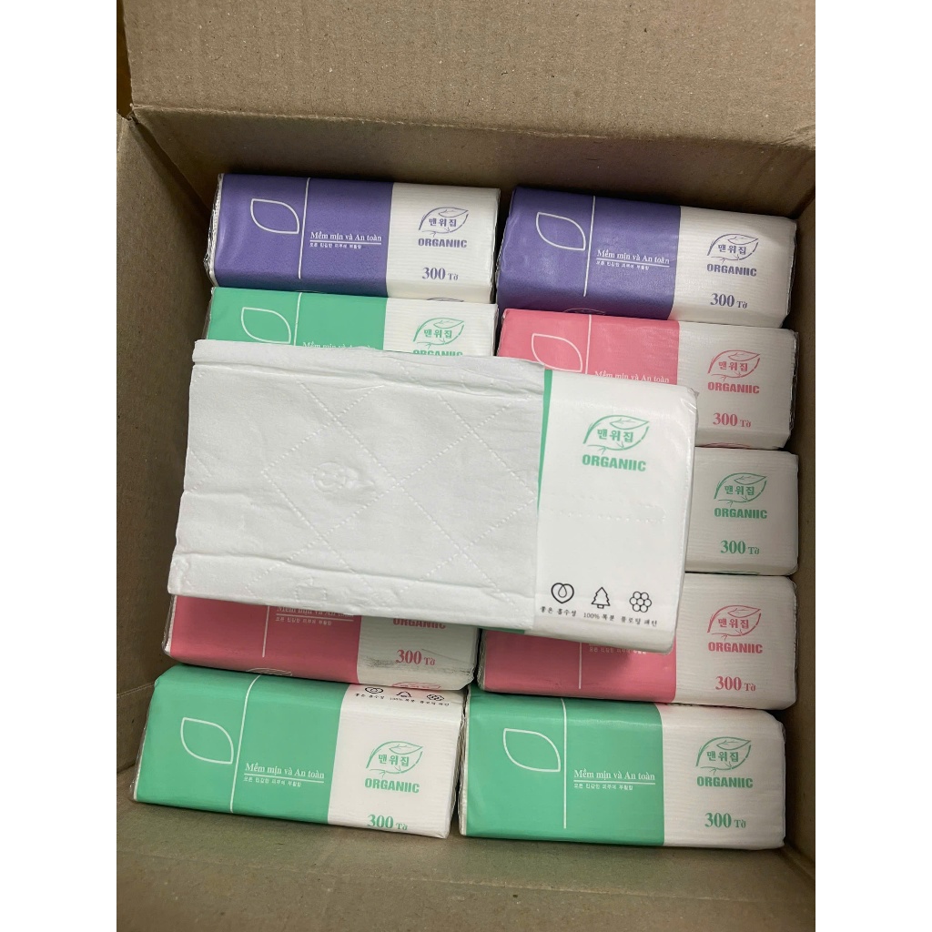 Thùng 40 gói  giấy ăn rút organic hàng cao cấp siêu dai mềm mại [SHOPMH1]