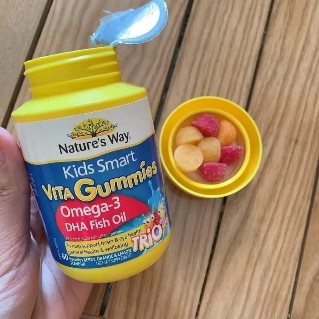 Kẹo gum bổ sung vitamin Gummies Nature's Way cho bé từ 2 tuổi 60 Viên bổ sung Vitamin C,D, Kẽm, Rau củ, Hỗ trợ ăn ngon,.