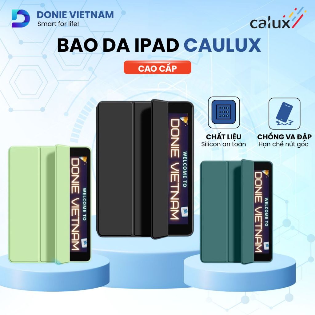Bao Da Ipad Calux Vỏ Màu Pastel Viền Silicon Đệm Chống Sốc Tổ Ong, Ốp Cover Ipad Mini/Air/Gen/Pro P02