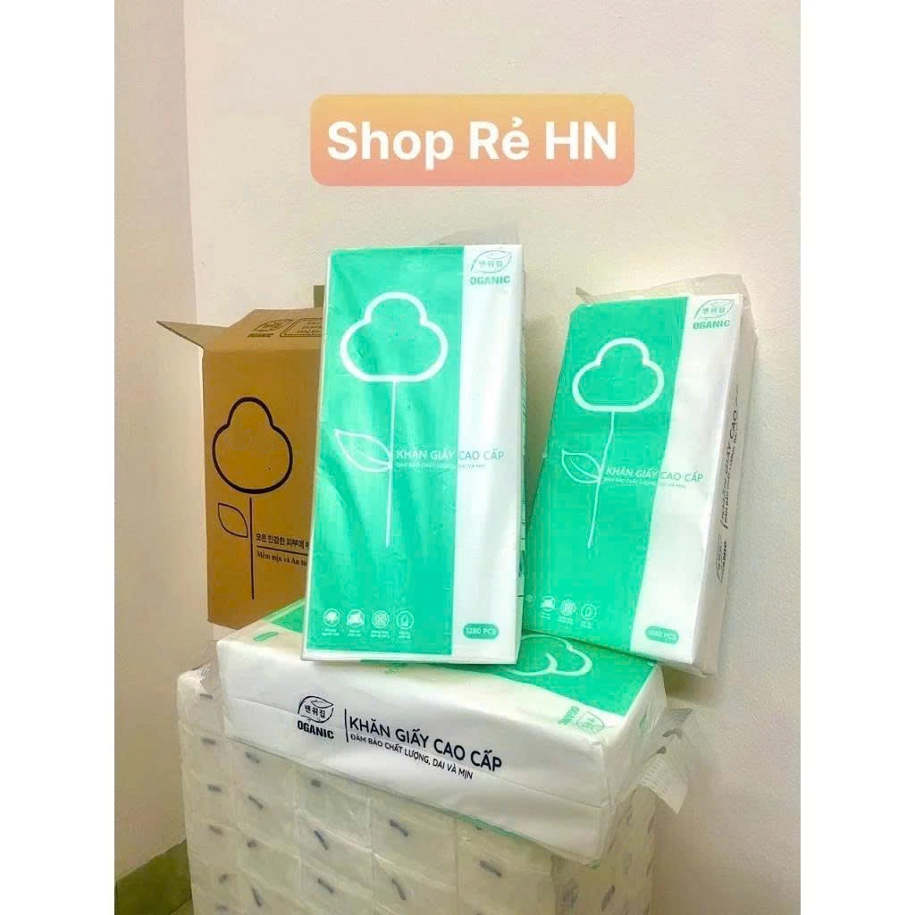 Thùng 40 gói  giấy ăn rút organic hàng cao cấp siêu dai mềm mại [SHOPMH1]