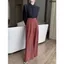 Set bộ áo sơ mi lụa phối quần culottes ống rộng cạp cao A2489