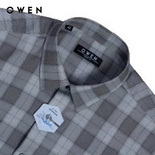Owen - Áo sơ mi ngắn tay Regular Fit AR250116NT màu Xám đậm chất liệu Nano