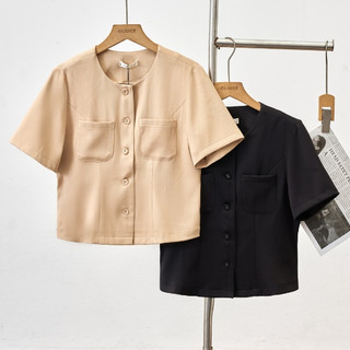Áo Kiểu Nữ Croptop Cổ Tròn Tay Ngắn O65D25Q008