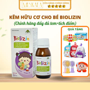 BIOLIZIN Kẽm cho bé, Kẽm hữu cơ Biolizin 50ml dạng siro vị đào, bổ sung Lysine B6 Giúp Bé Ăn Ngon
