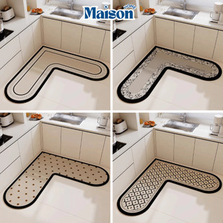 (SẴN) Thảm Góc Lót Sàn Nhà Bếp Thấm Hút Nước, Chống Trơn Trượt, Thảm Lau Chân Decor Phòng Hình Trái Tim MAISON