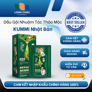 Dầu Gội Nhuộm Tóc Phủ Bạc KUMMI Thảo Dược Tự Nhiên Không Rát Phủ Bạc Chuẩn Salon Nuôi Dưỡng Tóc Mượt Mà