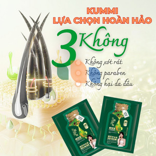 Dầu Gội Nhuộm Tóc Phủ Bạc KUMMI Thảo Dược Tự Nhiên Không Rát Phủ Bạc Chuẩn Salon Nuôi Dưỡng Tóc Mượt Mà