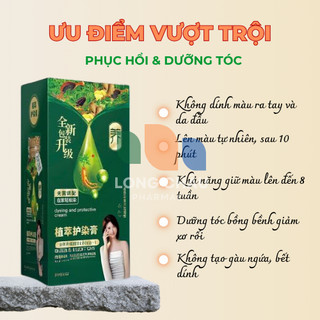 Dầu Gội Nhuộm Tóc Phủ Bạc KUMMI Thảo Dược Tự Nhiên Không Rát Phủ Bạc Chuẩn Salon Nuôi Dưỡng Tóc Mượt Mà