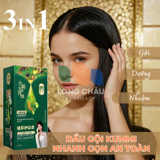 Dầu Gội Nhuộm Tóc Phủ Bạc KUMMI Thảo Dược Tự Nhiên Không Rát Phủ Bạc Chuẩn Salon Nuôi Dưỡng Tóc Mượt Mà