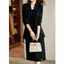 Set bộ cati đầm 2 dây mix áo khoác vest 2 màu xanh - đen A2188