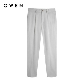 Owen - Quần tây Relax Fit QE252411 màu Be chất liệu Linentex