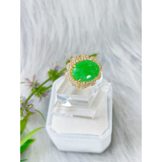 Hàng mới về nhẫn đá màu xanh trang sức mạ vàng 18 ca bên bi cao cấp, nhẫn đá màu xanh bản to có viên đá trắng cao cấp.
