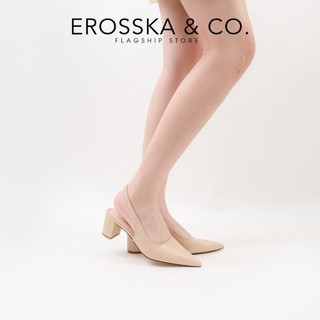 Erosska - Giày cao gót  thời trang mũi nhọn phối dây hở gót cao 5cm - EH015