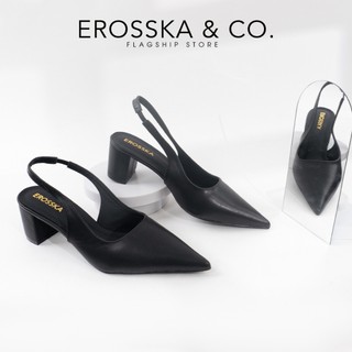 Erosska - Giày cao gót  thời trang mũi nhọn phối dây hở gót cao 5cm - EH015