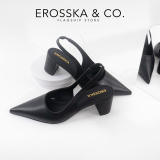 Erosska - Giày cao gót  thời trang mũi nhọn phối dây hở gót cao 5cm - EH015