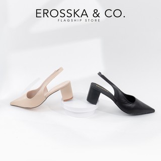 Erosska - Giày cao gót  thời trang mũi nhọn phối dây hở gót cao 5cm - EH015
