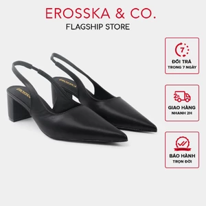 Giày cao gót Erosska thời trang mũi nhọn phối dây hở gót cao 5cm ver 2 - EH015
