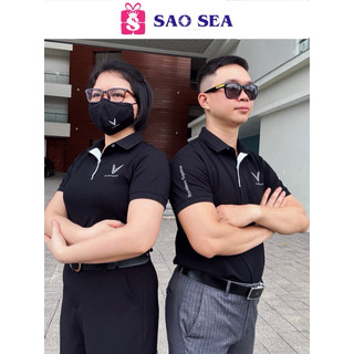 Áo polo logo Vinfast mẫu 2026 đồng phục, màu đen,vải CVC cotton cao cấp, chống nhăn, logo phản quang