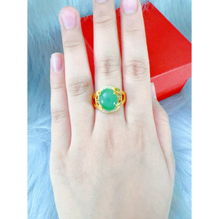 Hàng mới về các mẫu nhẫn đá mạ vàng trang sức 18 ca màu xanh cao cấp dành cho nữ trang sức Nhà Tám.